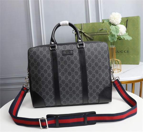 GUCCI スーパーコピー ビジネスバッグ レザー 2WAY モノグラム メンズ