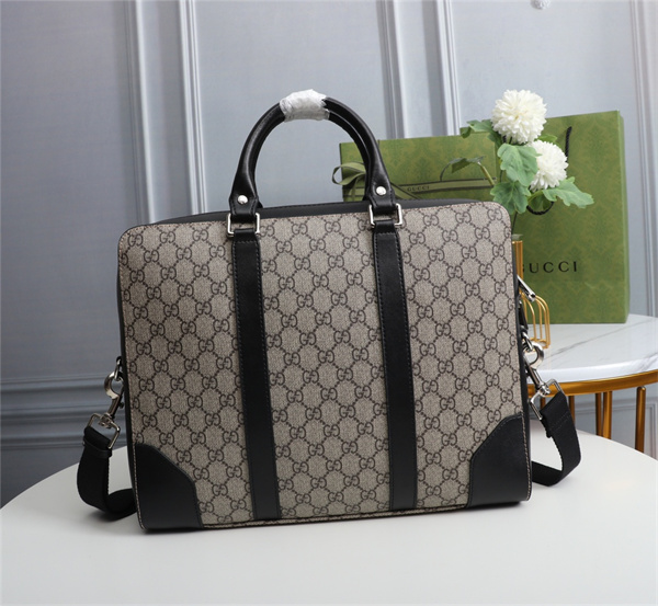 GUCCI スーパーコピー ビジネスバッグ レザー 2WAY モノグラム メンズ