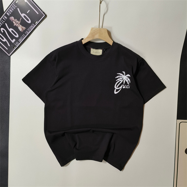GUCCI コピー Tシャツ ヤシの木 イラスト グッチ ロゴ プリント コットン100 