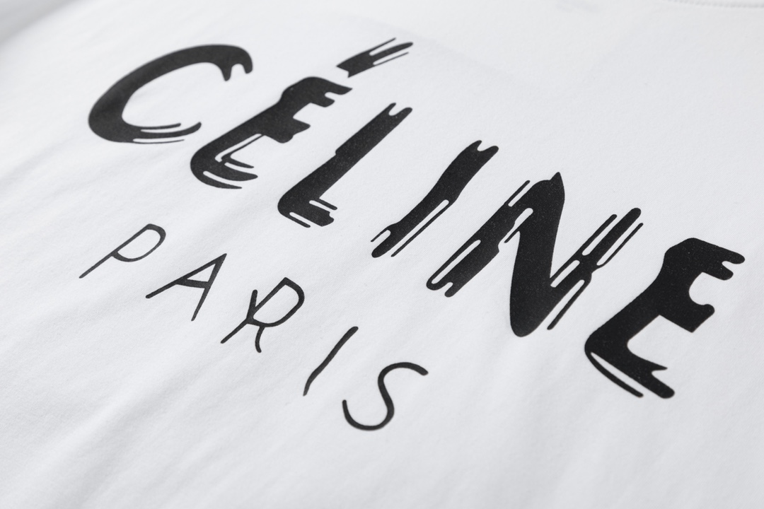 2023新作 おしゃれ セリーヌ tシャツ コピー CELINE 半袖 柄 プリント ロゴ