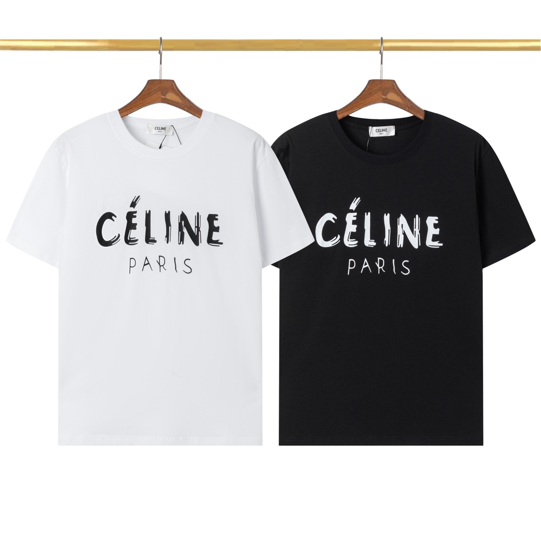 2023新作 おしゃれ セリーヌ tシャツ コピー CELINE 半袖 柄 プリント ロゴ