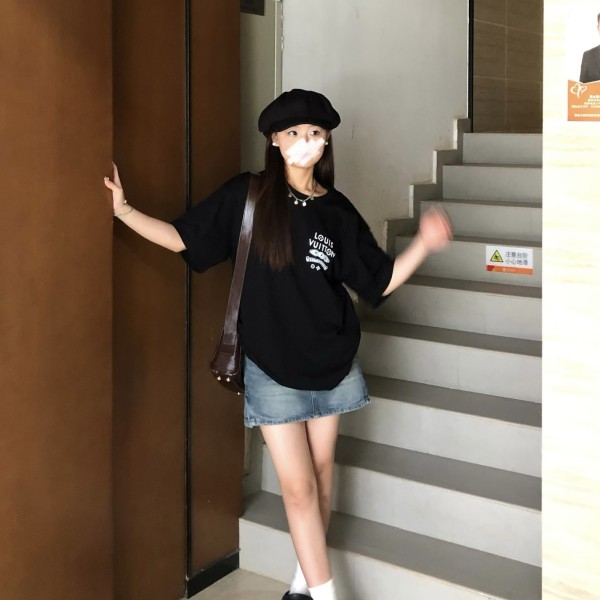 CHROME HEARTS Ｘ LOUIS VUITTONコラボルイヴィトン スーパーコピー Tシャツ ロゴ プリント