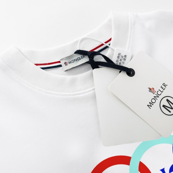 モンクレール スーパーコピー Tシャツ ロゴ プリント 貼り付け飾り 綿生地 MONCLER