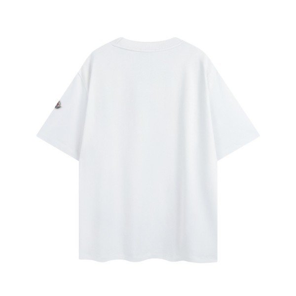モンクレール スーパーコピー Tシャツ ロゴ プリント 貼り付け飾り 綿生地 MONCLER