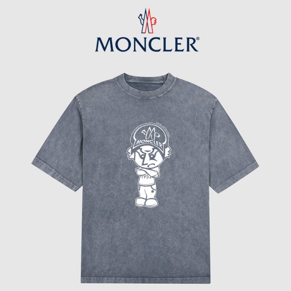 モンクレール 2023春夏新作 MONCLER コピー Tシャツ 水洗いレトロ アメカジ 100%コットン