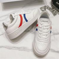 愛用していた今年トレンド CELINE コピー スニーカー 子牛革 青と赤 カーフレザー テニスシューズ セリーヌ 男女兼用