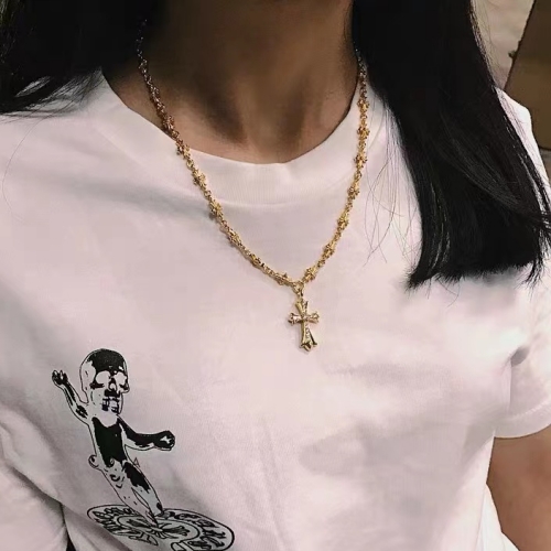 超人気CHROME HEARTS クロムハーツコピー クロス ダイヤモンド付き ネックレス 男女兼用 個性的