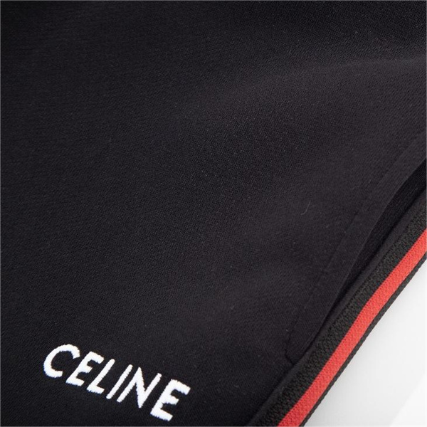 CELINE 偽物 スウェットパンツ 刺繍 ロゴ ストライプ 柄 コットン セリーヌ 男女兼用