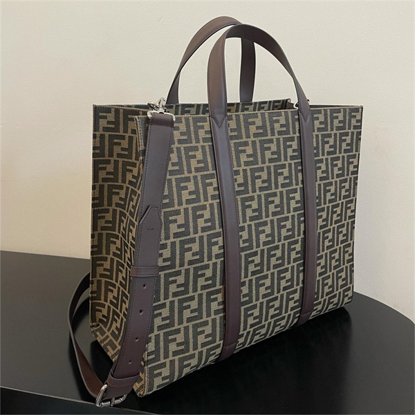 フェンディ スーパー コピー ハンドバッグ FENDI ffロゴ モノグラム柄 取り外しショルダーベルト ハンドル
