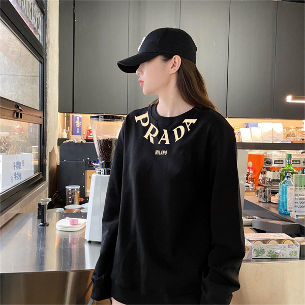 PRADA コピー トレーナー ロゴ プラダ コットン生地 ユニセックス