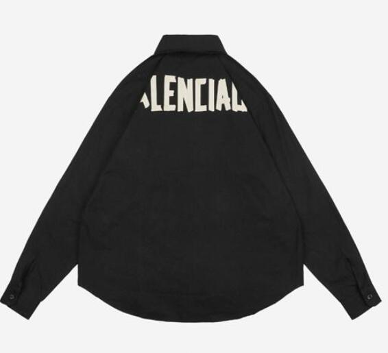 バレンシアガ スーパーコピー シャツ TAPE TYPE ロゴ プリント 純綿 カジュアル BALENCIAGA