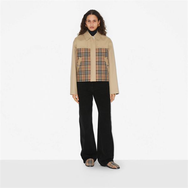 バーバリー スーパーコピー コットンジャケット チェックパネル BURBERRY 
