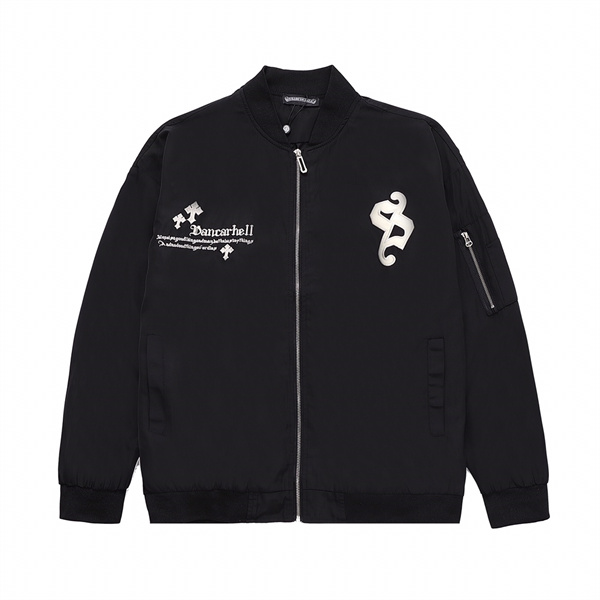 クロムハーツ スーパーコピー ジャケット 刺繡ロゴ クロス レザー メンズ CHROME HEARTS