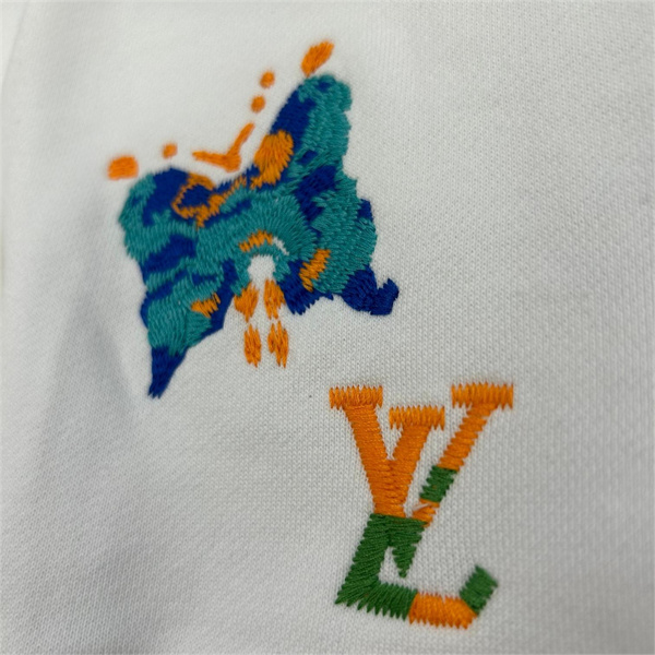 ルイヴィトン 偽物 トレーナー 蝶々 刺繡ロゴ 丸首 LOUIS VUITTON コットン