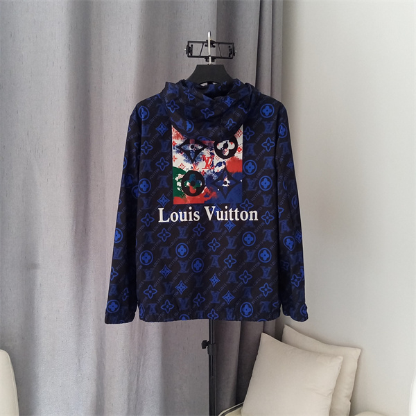 LOUIS VUITTON スーパーコピー ジャケット モノグラム ロゴ 男女兼用 フード付き ナイロン 2色