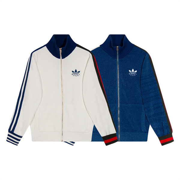 GUCCI スーパーコピー ジャケット GUCCI X Adidas ストライプ柄 コントラストカラー 