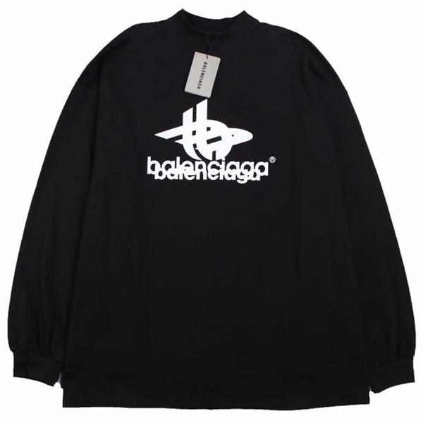 バレンシアガ コピー 長袖Ｔシャツ ロゴ重なる プリント コットン生地 弾力性 BALENCIAGA