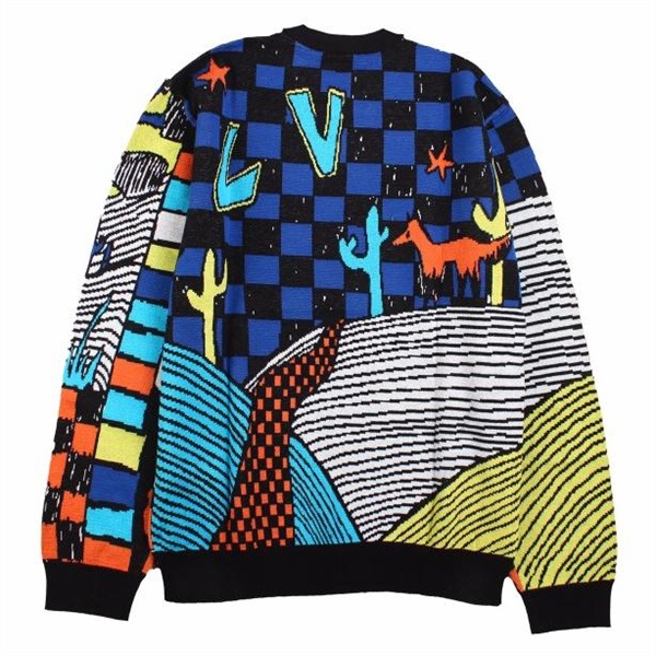 ルイヴィトン コピー セーター ジャカード 丸首 カートゥーン風 LOUIS VUITTON