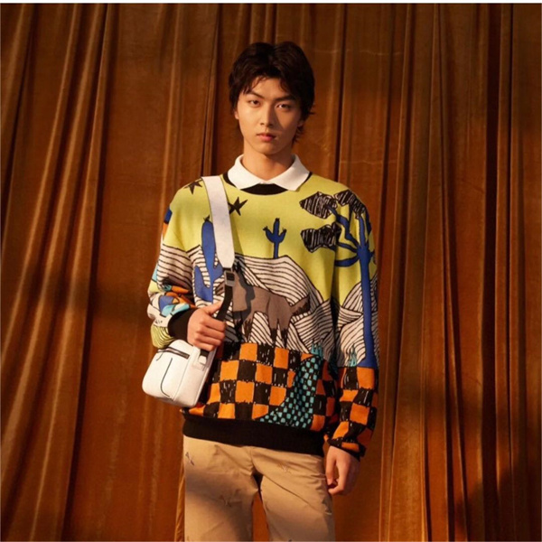 ルイヴィトン コピー セーター ジャカード 丸首 カートゥーン風 LOUIS VUITTON