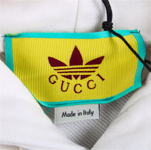 GUCC1 コピー パーカー 刺繍 Gucci X Adidas コラボ クローバー ロゴ 