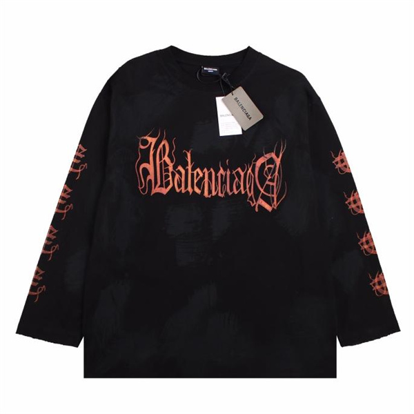 バレンシアガ コピー 長袖Ｔシャツ オーバーサイズ 純綿生地 サンスクリット BALENCIAGA 