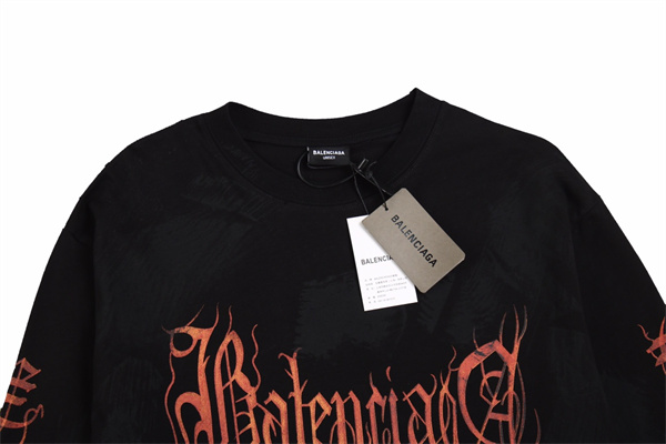 バレンシアガ コピー 長袖Ｔシャツ オーバーサイズ 純綿生地 サンスクリット BALENCIAGA 