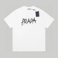 ベースのコーディネート PRADA プラダコピー ジオメトリックロゴ入りネックライン 半袖Tシャツ 男女