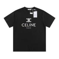 CELINE 23SS⭐ 夜光デジタル圧花柄半袖Tシャツ ユニセックス セリーヌコピー ベーシック万能