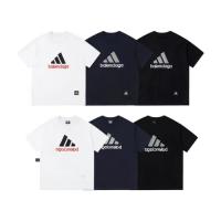 最上品質Balebciaga X adidas連名款両面着 23春夏新モデル 刺繡アルファベット丸襟半袖Tシャツコピー