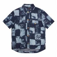 SUPREME x LOUIS VUITTON 23ss シュプリーム偽物 フルプリントの染めデニム半袖シャツ 男女兼用