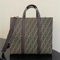 フェンディ スーパー コピー ハンドバッグ FENDI ffロゴ モノグラム柄 取り外しショルダーベルト ハンドル