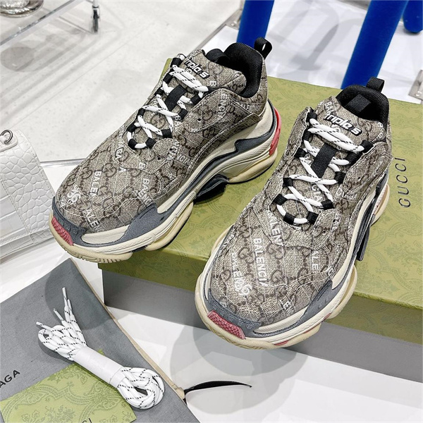 バレンシアガ コピー スニーカー GUCC1 x Balenciaga コラボ Triple Sモノグラム トリプルS トリプルエス