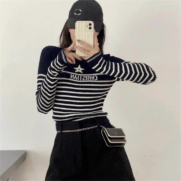 DIOR スーパーコピー セーター ディオール ストライプ コントラストカラー