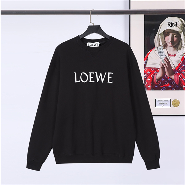  ロエベ コピー トレーナー 刺繡 文字 ロゴ 定番 LOEWE 純綿生地 ユニセックス