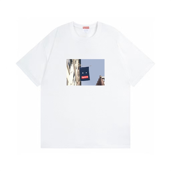 Supreme スーパーコピー Tシャツ Week1Banner 枠 ロゴ プリント 純綿素材 シュプリーム