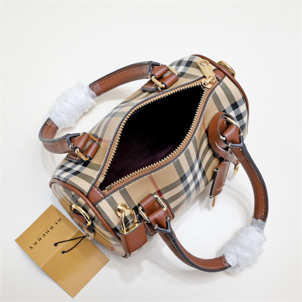 8071357 BURBERRY コピー ミニボウリングバッグ タータンチェック柄 防水 バーバリー