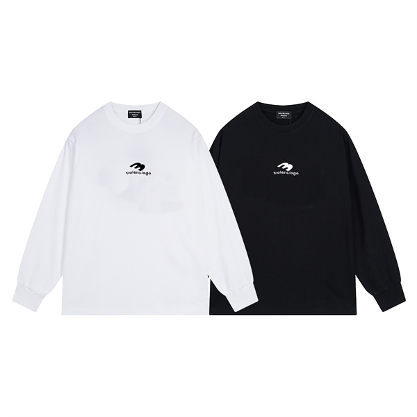 バレンシアガ スーパーコピー ロンT 長袖Tシャツ ミニロゴ プリント 純綿生地 BALENCIAGA