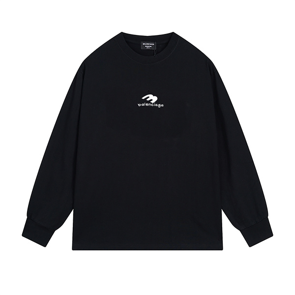 バレンシアガ スーパーコピー ロンT 長袖Tシャツ ミニロゴ プリント 純綿生地 BALENCIAGA