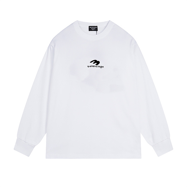 バレンシアガ スーパーコピー ロンT 長袖Tシャツ ミニロゴ プリント 純綿生地 BALENCIAGA