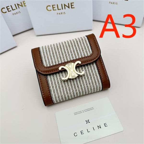 CELINE コピー 財布 TRIOMPHE CANVASシリーズ 4色 牛革 レザー 収納 セリーヌ
