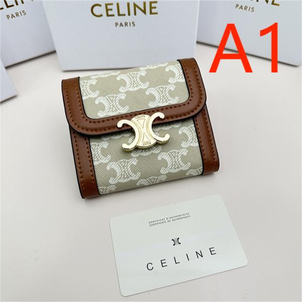 CELINE コピー 財布 TRIOMPHE CANVASシリーズ 4色 牛革 レザー 収納 セリーヌ