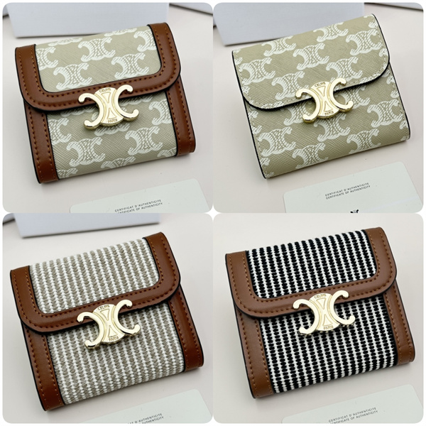 CELINE コピー 財布 TRIOMPHE CANVASシリーズ 4色 牛革 レザー 収納 セリーヌ