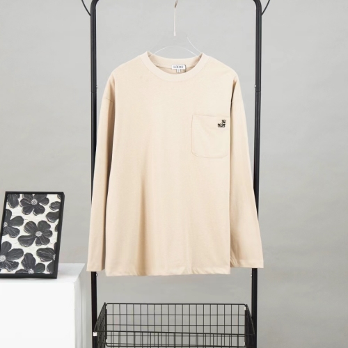 ロエベ23FW Loewe ポケット ベーシックデザイン 長袖 エンブロイダリー Tシャツ コットン3色展開
