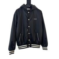 CELINE 23秋冬新作ロゴプリント軽量ナイロンフードカレッジスタイルジャケットスーパーコピー