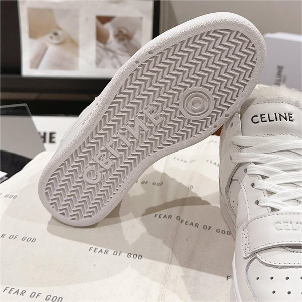 手頃な価格 セリーヌ コピー スニーカー ムートン裏地 ロゴ プリント 通勤通学 CELINE