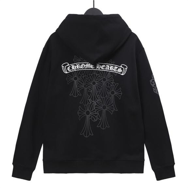 CHROME HEARTS コピー パーカー クロス 墓 ロゴ プリント 純綿生地 2色 クロムハーツ