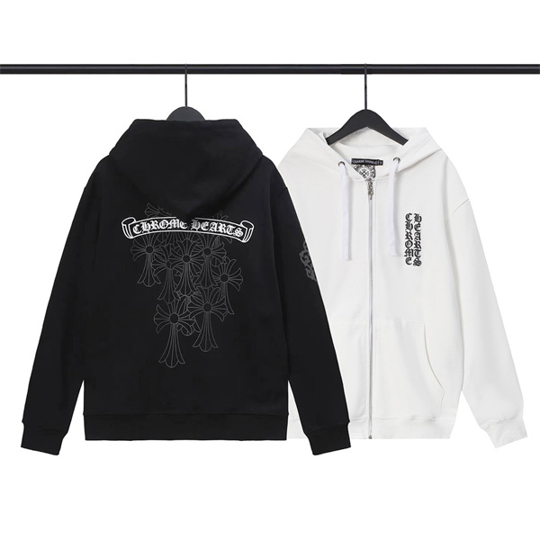 CHROME HEARTS コピー パーカー クロス 墓 ロゴ プリント 純綿生地 2色 クロムハーツ