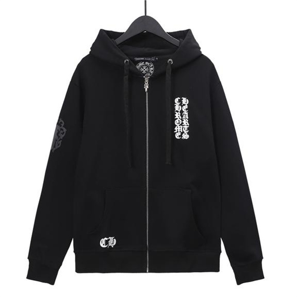 CHROME HEARTS コピー パーカー クロス 墓 ロゴ プリント 純綿生地 2色 クロムハーツ