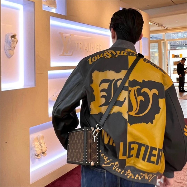 1AB98A LOUIS VUITTON 偽物 ジャケット ルイヴィトン コントラストカラー Mix Canvas レザー 