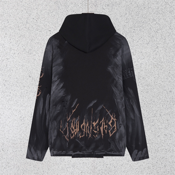 秋冬人気色コーデスタイルを演出 バレンシアガ コピー パーカー フード付き プリントロゴ BALENCIAGA